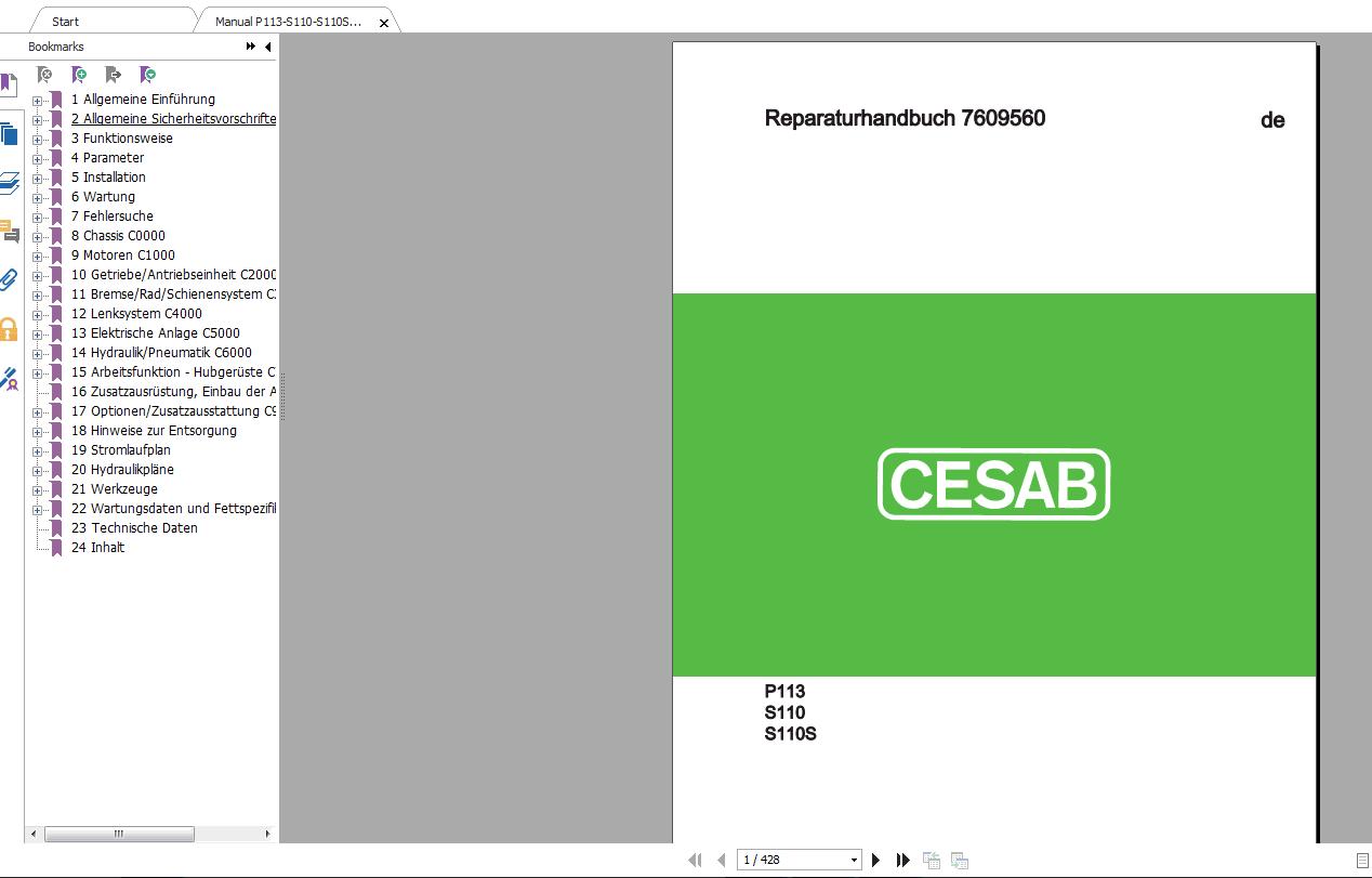 CESAB Forklift 2018 Shop Manual DVD 3