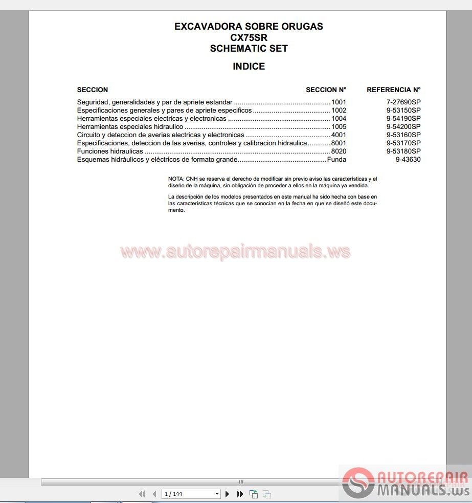 Case Excavator Tracks Service Manual Schematic2