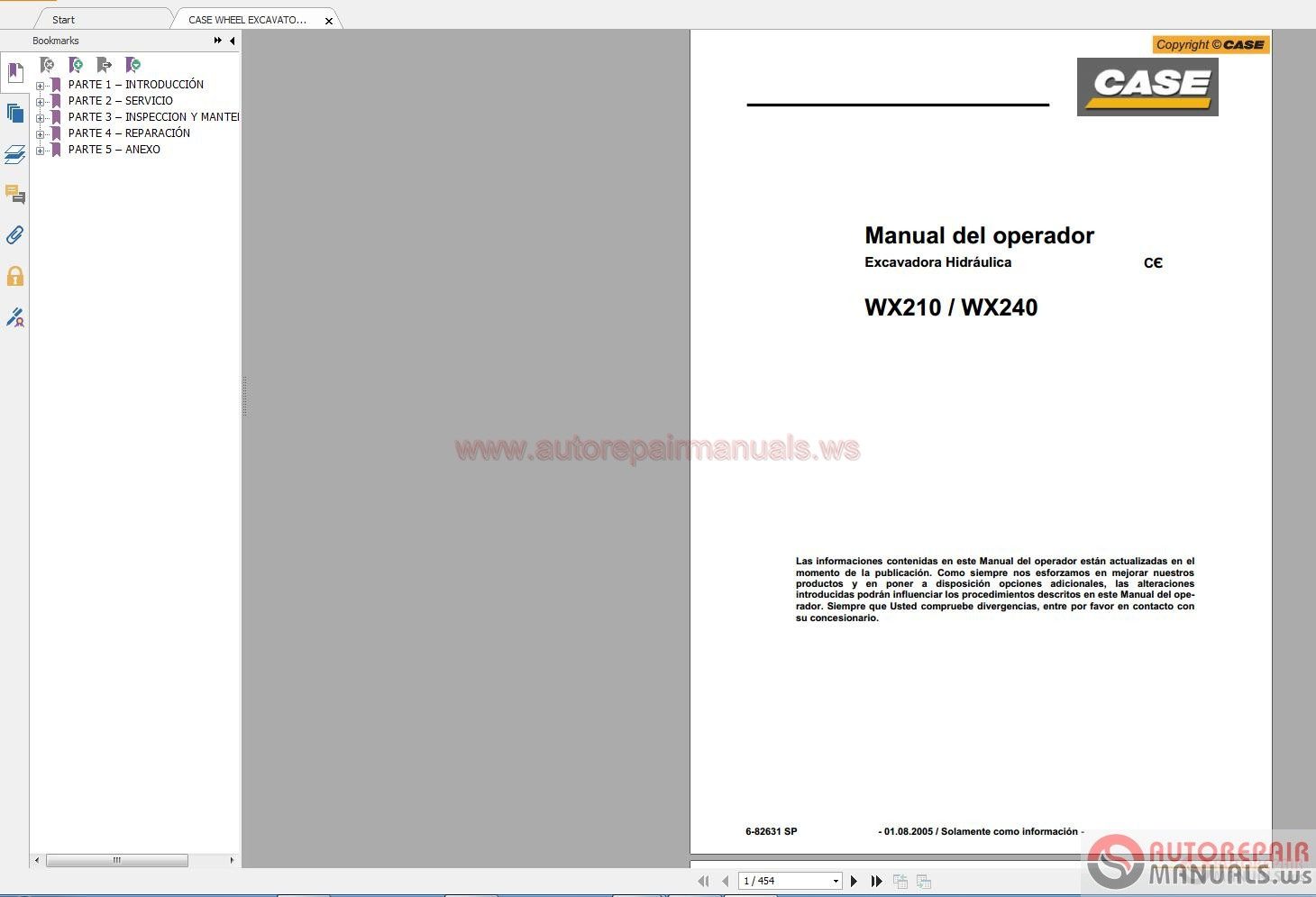 Case Wheel Excavator Service Manual Operators Manual2