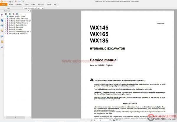 Case Wheel Excavator Service Manual Operators Manual6