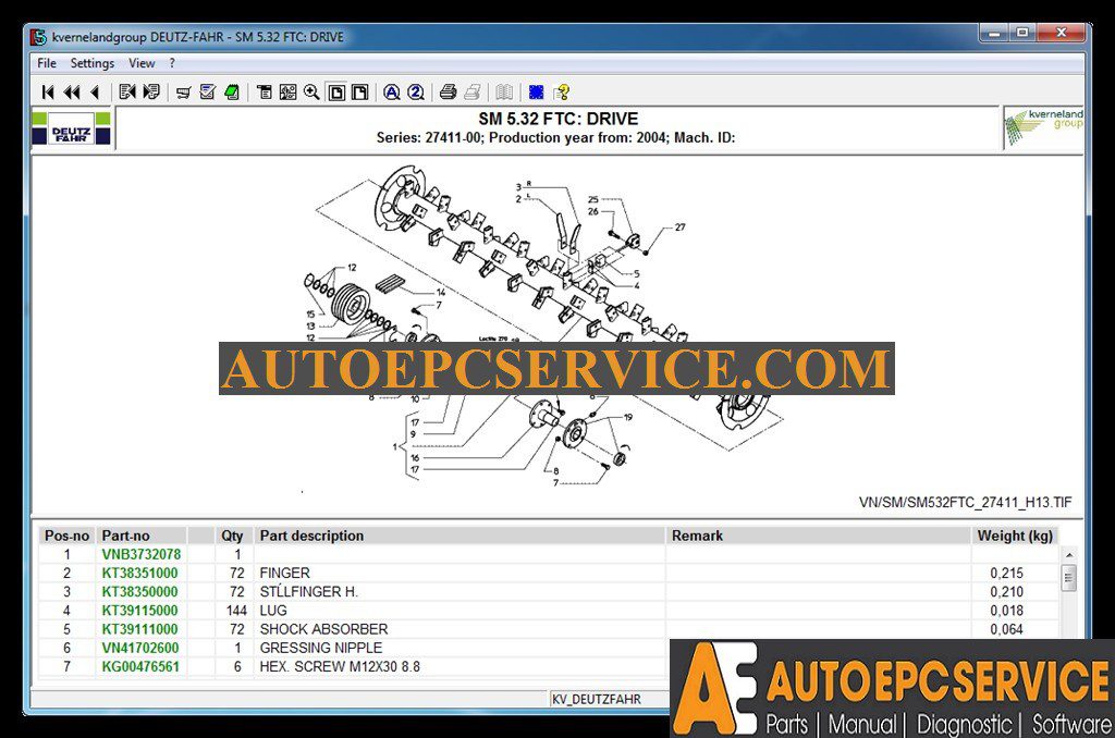 DeutzFahr Agricultural Machinery AG Spare Parts Catalog v5.0.1 2010
