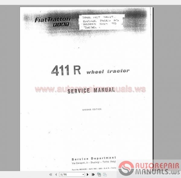 FIAT ALLIS Full Shop Manual DVD4