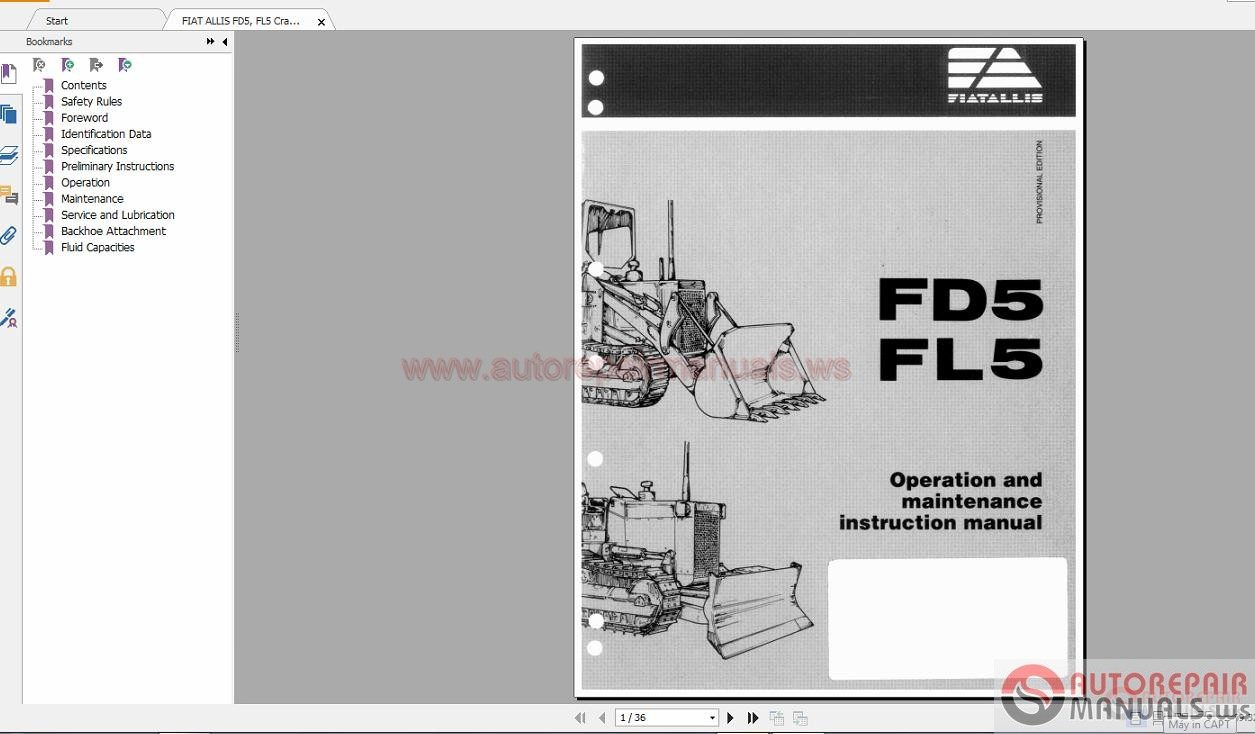 FIAT ALLIS Full Shop Manual DVD6