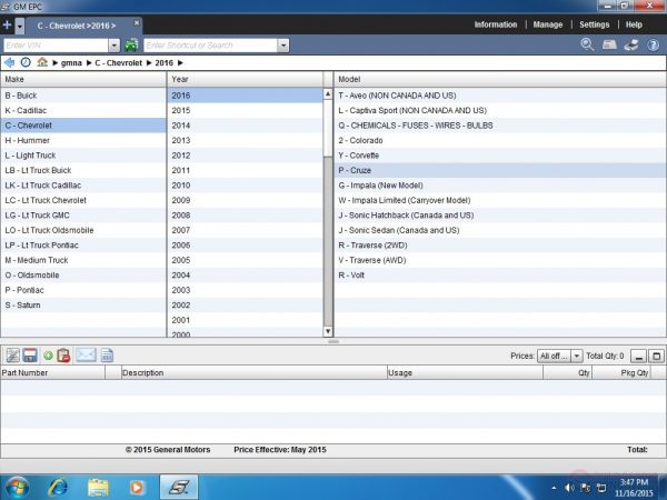 General Motors North America GMNA EPC 072016 Full Instruction2