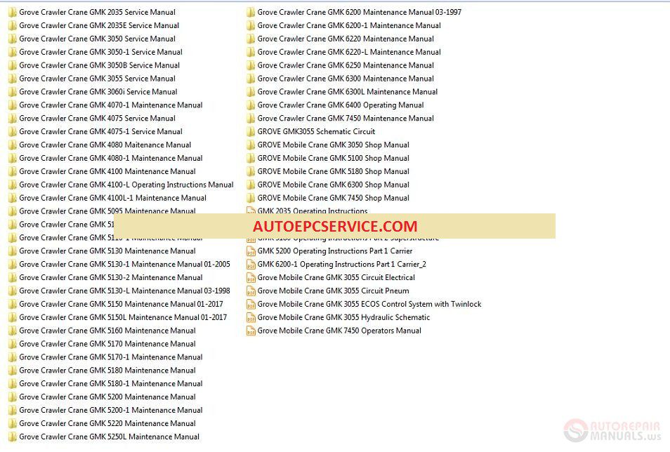 Grove GMK Crawler Mobile Cranes Full Set Manual DVD14k0IK