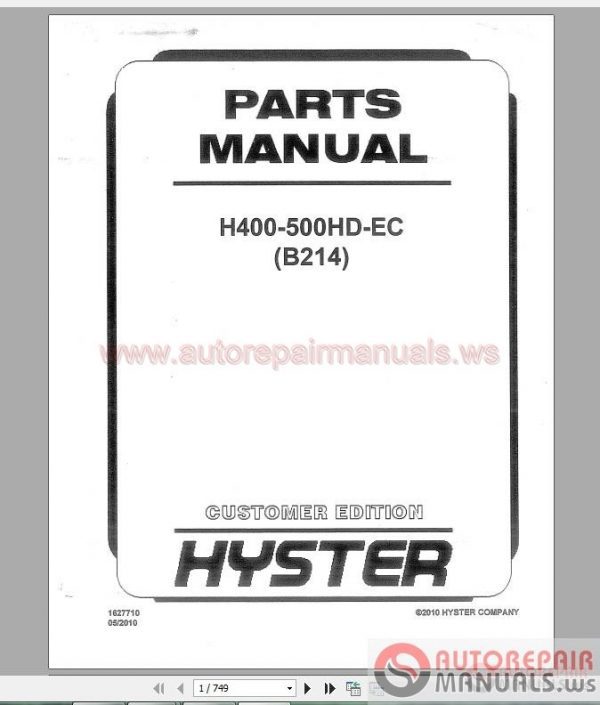 HYSTER Forklift Full Shop Manual3
