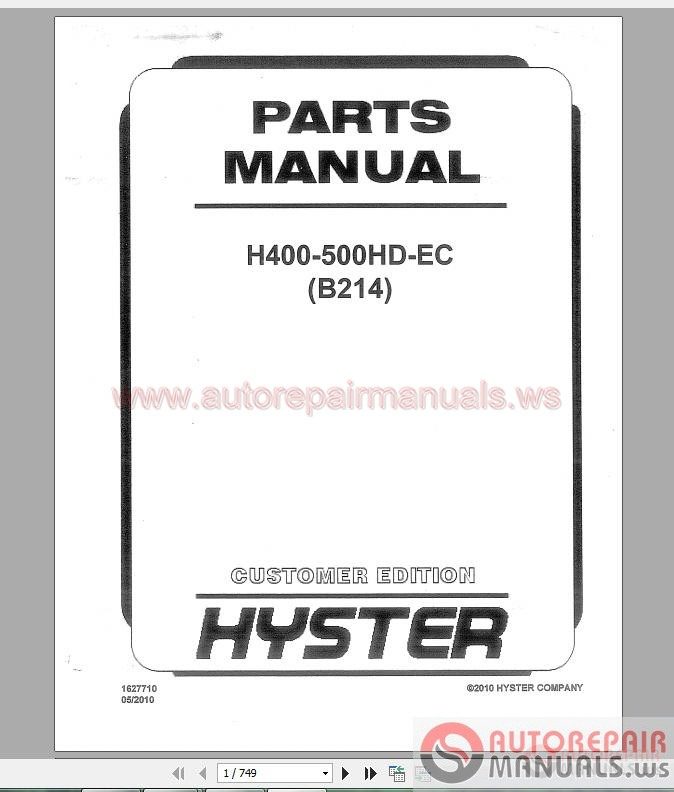 HYSTER Forklift Full Shop Manual3