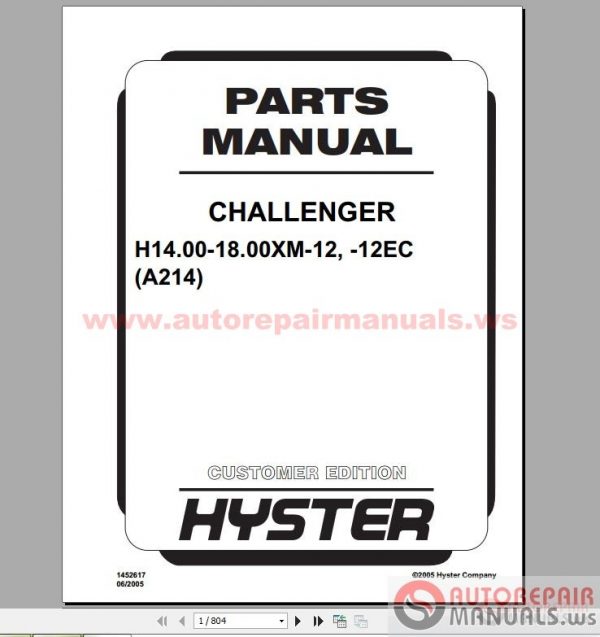 HYSTER HYPASS Service Parts Manual5