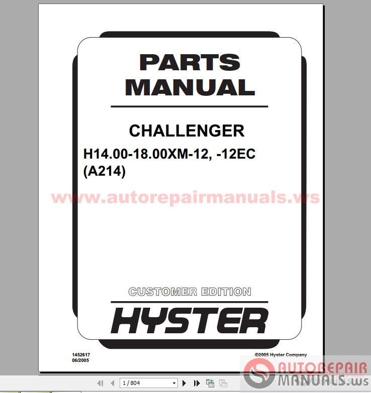 HYSTER HYPASS Service Parts Manual5