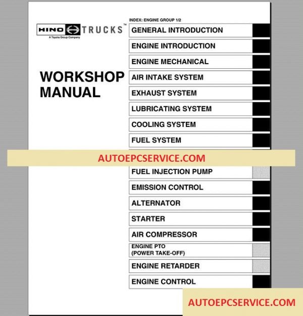 Hino Diesel Truck Workshop Manual 20082
