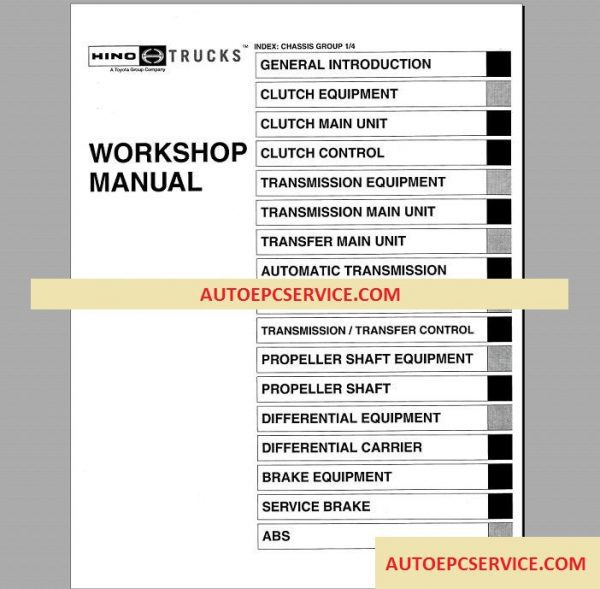 Hino Diesel Truck Workshop Manual 20092
