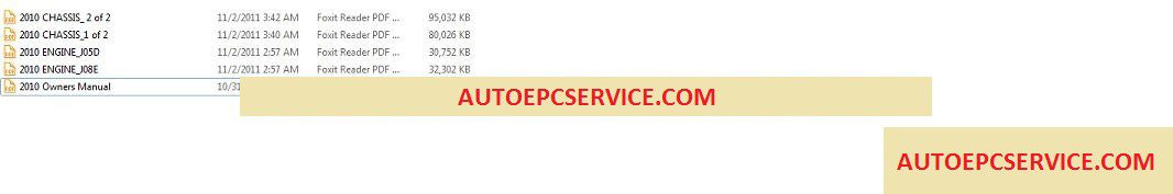 Hino Diesel Truck Workshop Manual 20101