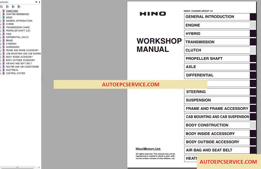 Hino Diesel Truck Workshop Manual 20182