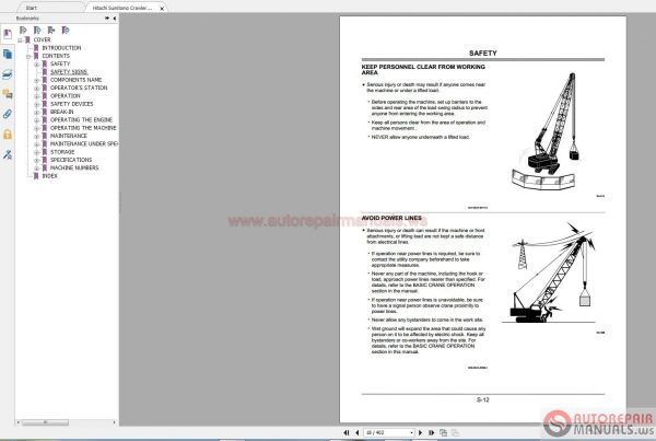 Hitachi Sumitomo Crawler Crane Service Manual DVD3