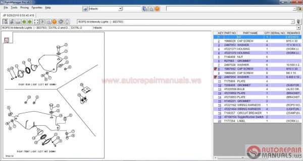 Hitachi parts manager pro 03201614
