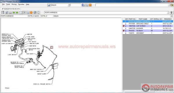 Hitachi parts manager pro 03201617