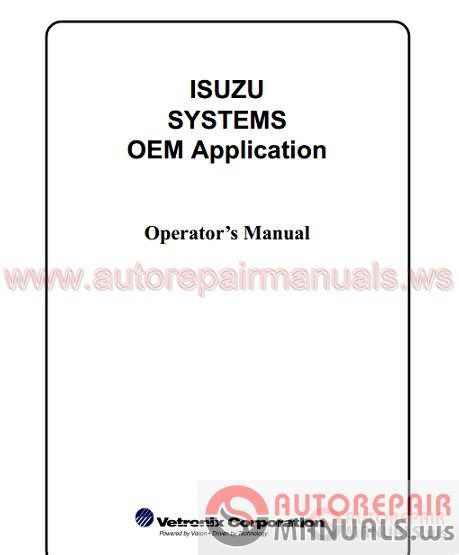Isuzu Full Shop Manual DVD3