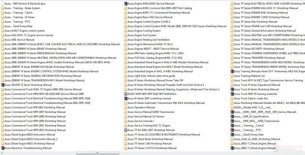 Isuzu Truck All Models Full Manuals DVD2