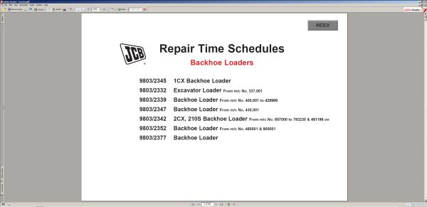 JCB Service Manuals all Models 9