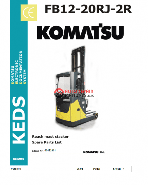 KOMATSU FB12 20RJ 2R SPARE PARTS LIST 1