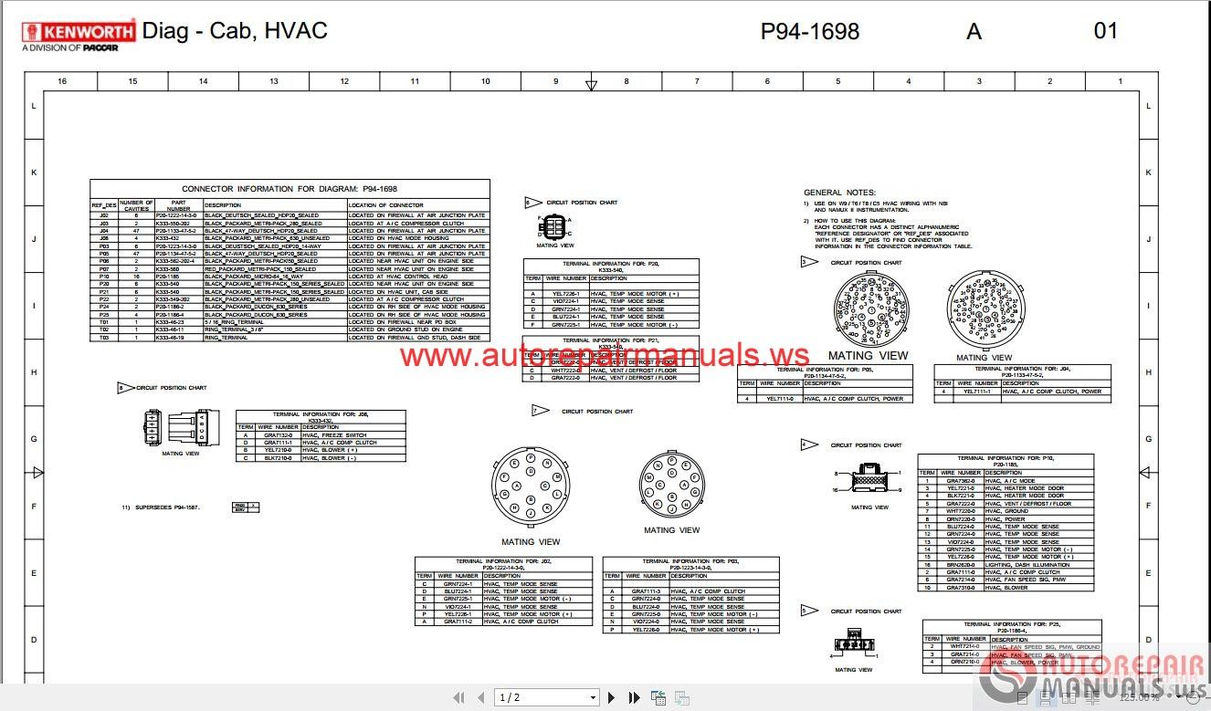 Kenworth Truck Service Manual, Owner Manual, Diagram All