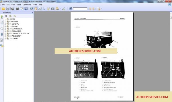 Komatsu Air Compressor Air Conditioner Workshop Manuals ALL 3