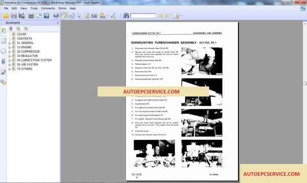 Komatsu Air Compressor Air Conditioner Workshop Manuals ALL 4