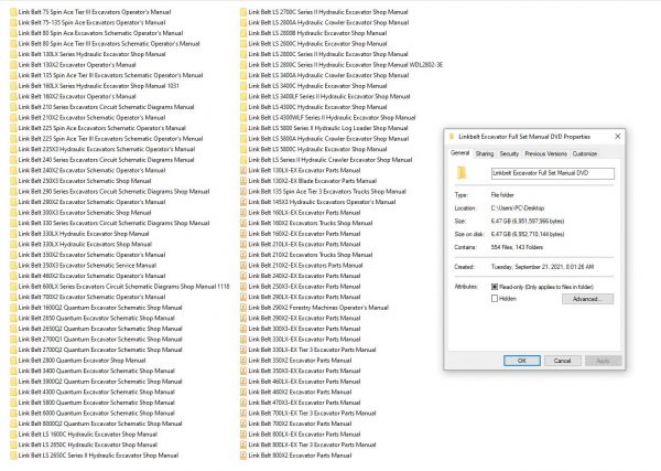 Linkbelt Excavator Full 647GB Set Manual DVD 1