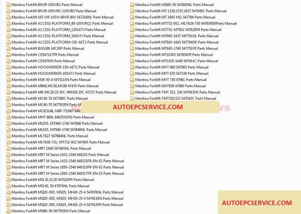 Manitou Forklift Parts Manual1