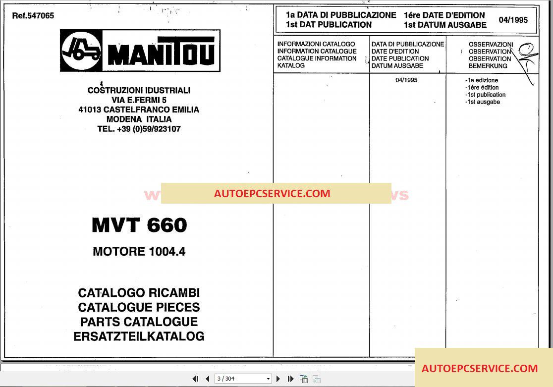 Manitou Forklift Parts Manual5 1