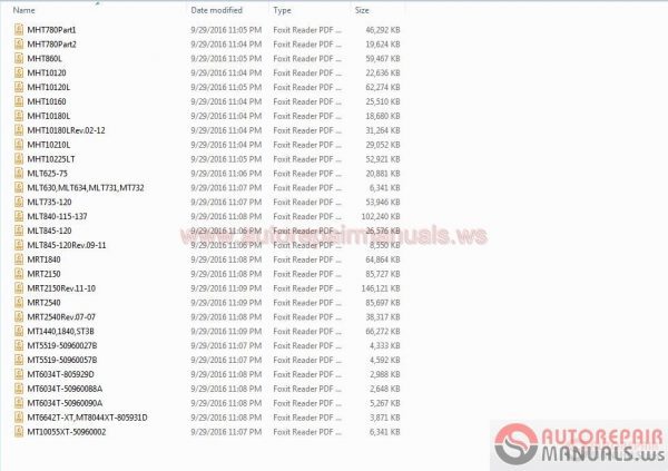 Manitou Full Set Parts Manuals Operator Manuals7