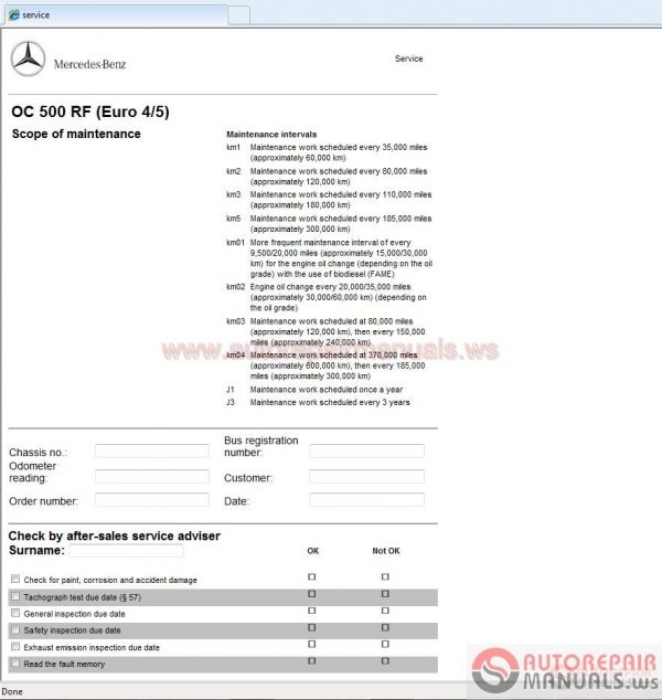 Mercedes OC 500MBC Euro 45 Workshop information2