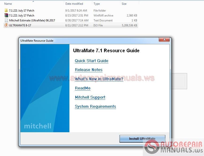 Mitchell Estimating UltraMate v71 072017 Full Patch Instruction1