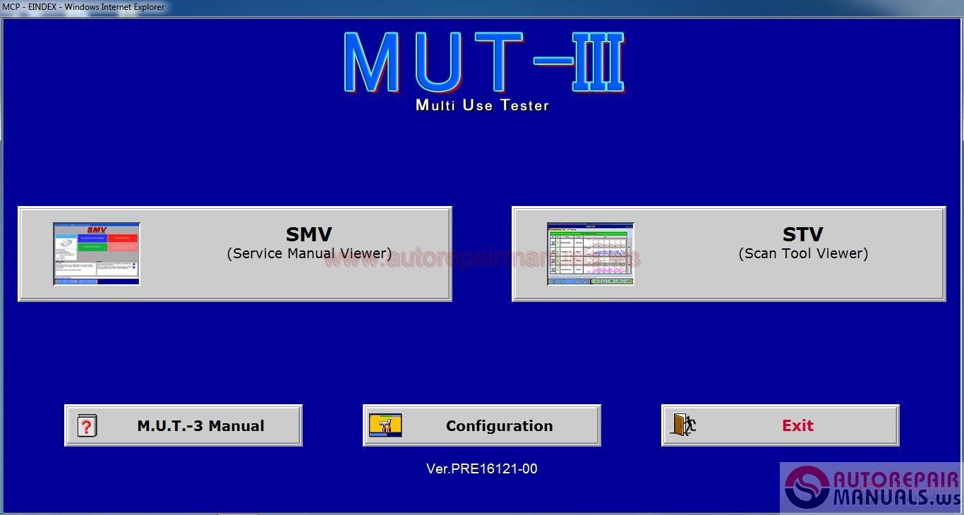 Mitsubishi MUT III PRE16121 00 Diagnostic Software 0220177