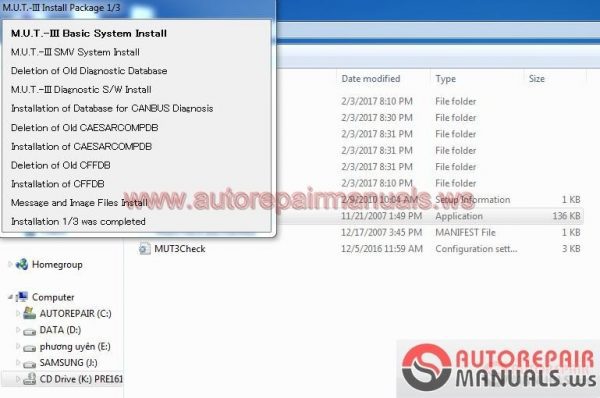 Mitsubishi MUT III PRE1706100 Diagnostic Software 0720173