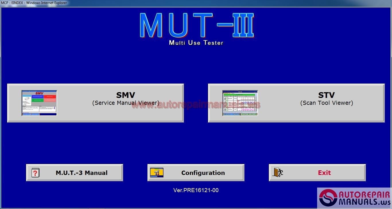 Mitsubishi MUT III PRE1706100 Diagnostic Software 0720177