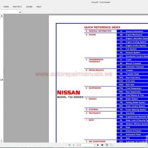 NISSAN INFINITI Workshop Manuals ALL3
