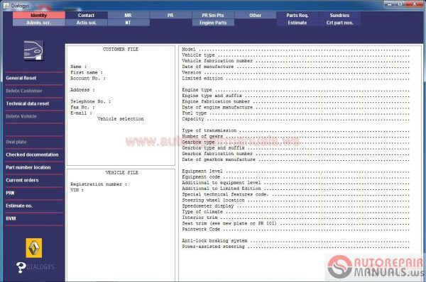 Renault Dialogys v459 012017 Full Spare Parts and Manuals9