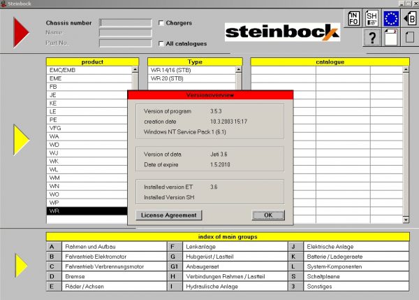 STETI EPC Steinbock Forklifts v3.6 2003 Spare Parts Catalog 2c066d330b1412568