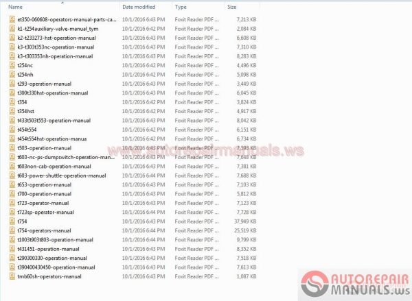 TYM Full Set Parts Manuals Operator Manuals DVD2
