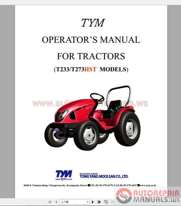 TYM Full Set Parts Manuals Operator Manuals DVD4