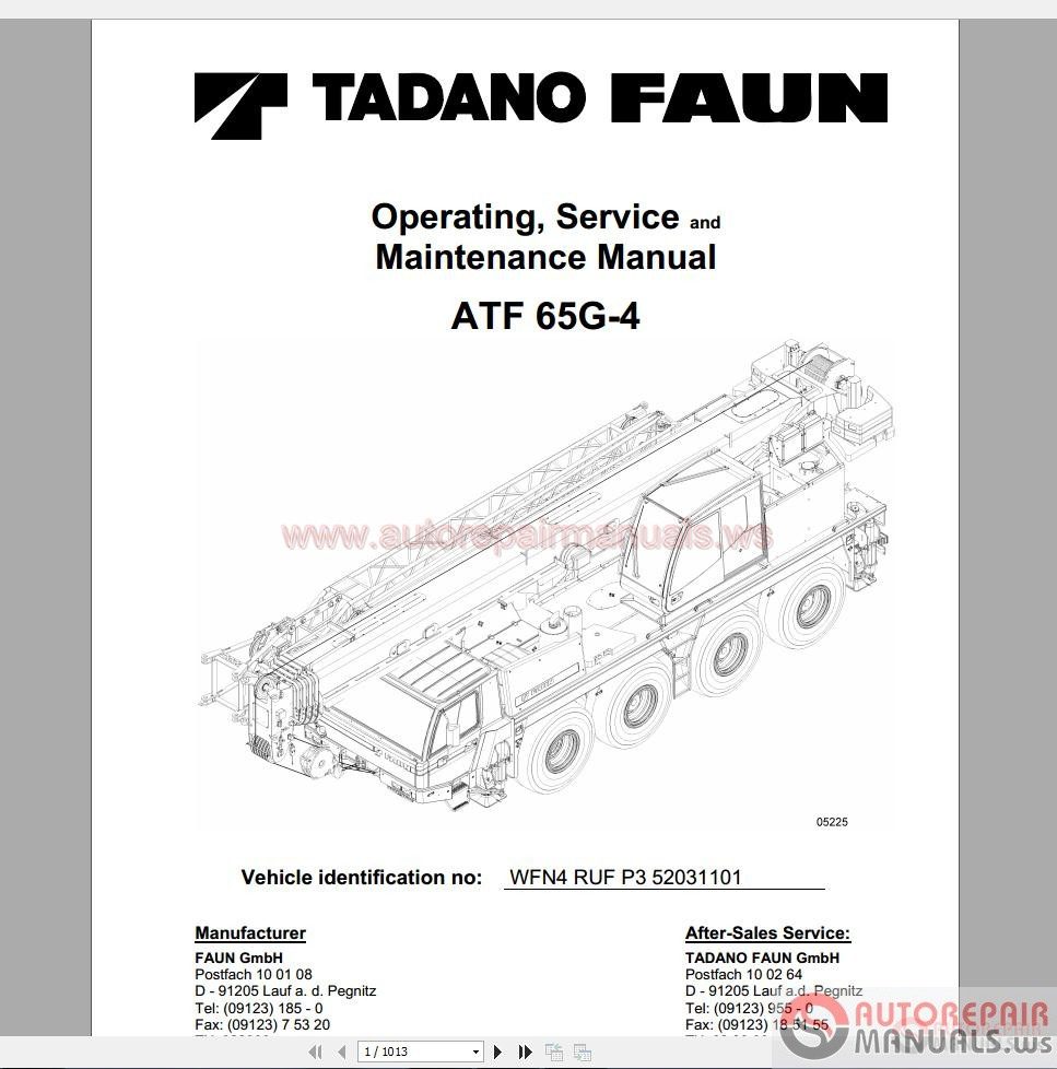 Tadano Mobile Crane Full Shop Manual DVD6