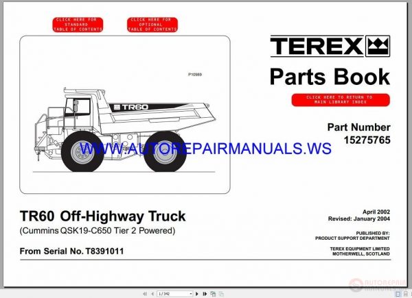 Terex Articulated Truck Full Set Manual DVD10