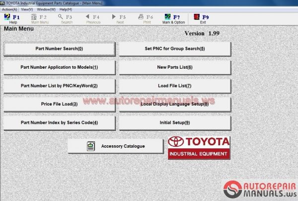 Toyota Industrial Equipment EPC v199 062017 Full Instruction Serial5