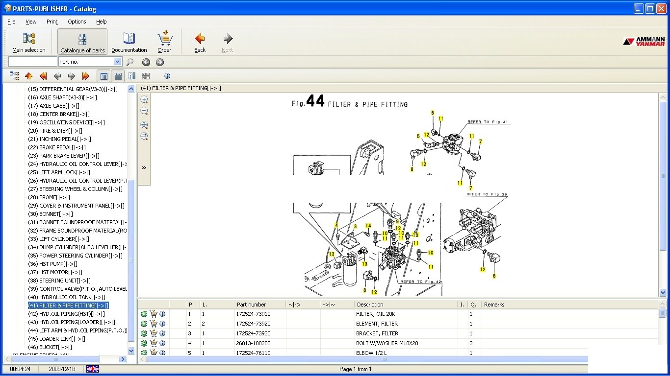 Yanmar Excavator EPC 11.2009 Spare Parts Catalog 2