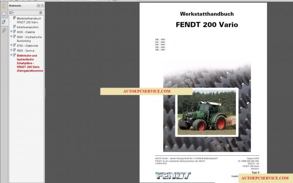 FENDT TRACTORS Operator Maintenance Instruction Schematic Fault codes3