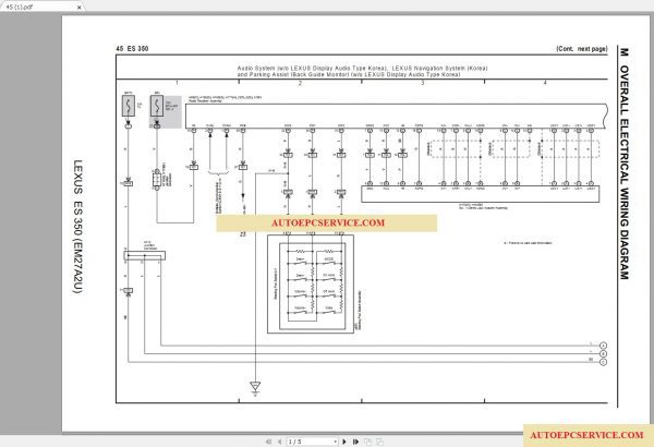 LEXUS ES350 2016 2018 Electrical Wiring Diagram 4