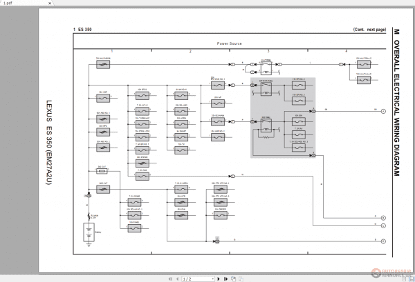 LEXUS ES350 2016 2018 Electrical Wiring Diagram 2