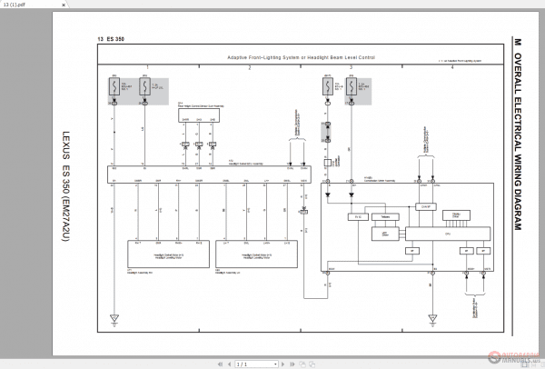 LEXUS ES350 2016 2018 Electrical Wiring Diagram 3