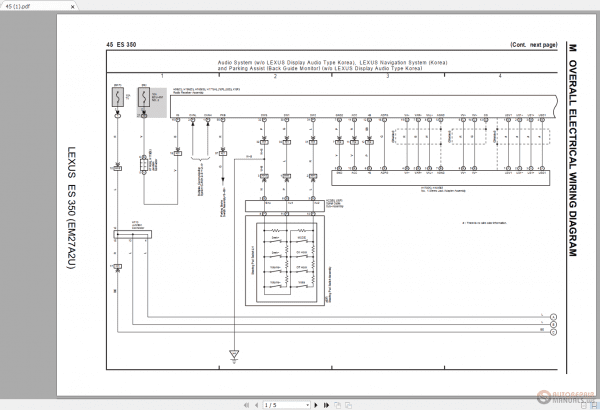 LEXUS ES350 2016 2018 Electrical Wiring Diagram 4